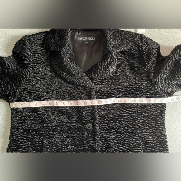 Simon Chang Textured Faux Lambs Fur Coat Size 13/14 - Picture 12 of 15
